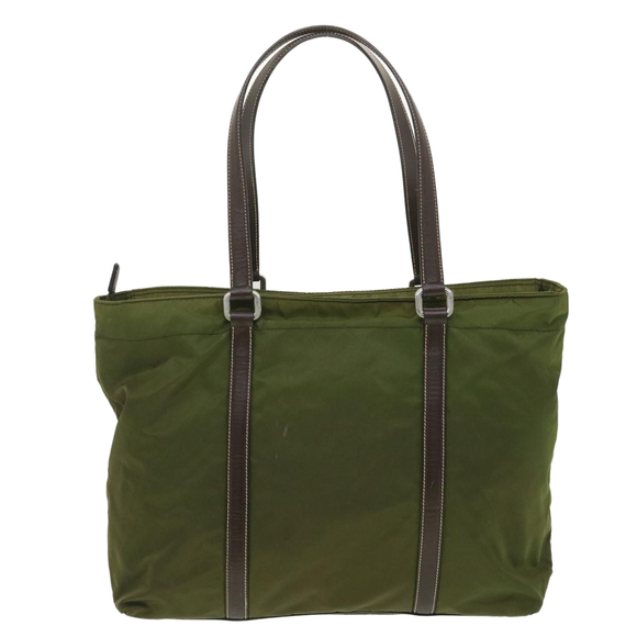 PRADA Tote Bag Nylon Khaki Auth bs4609 - Picture 2 of 16